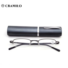 Half frame reading glasses with pen case
